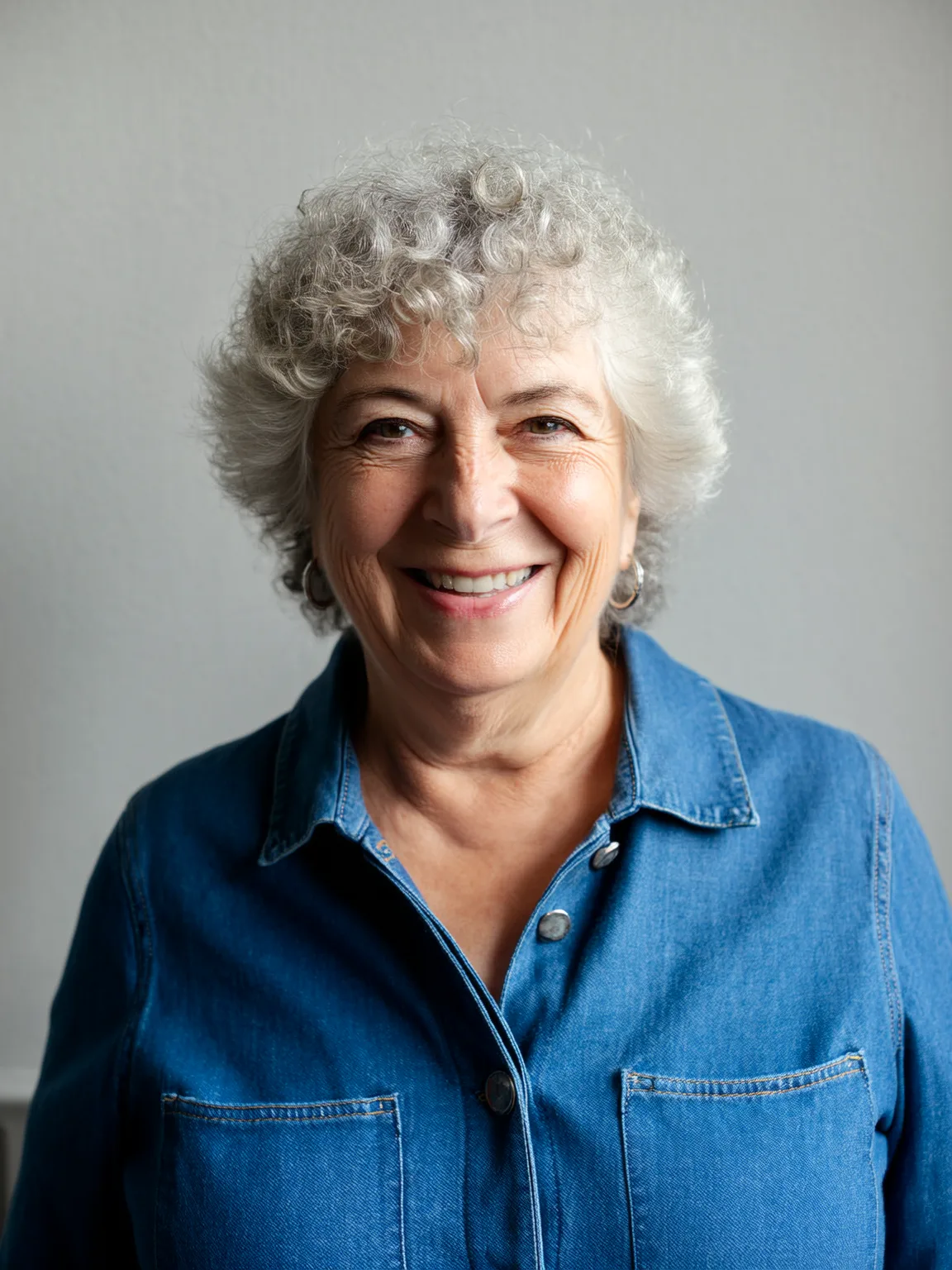 Short Silver Frost Curls with Medium Volume